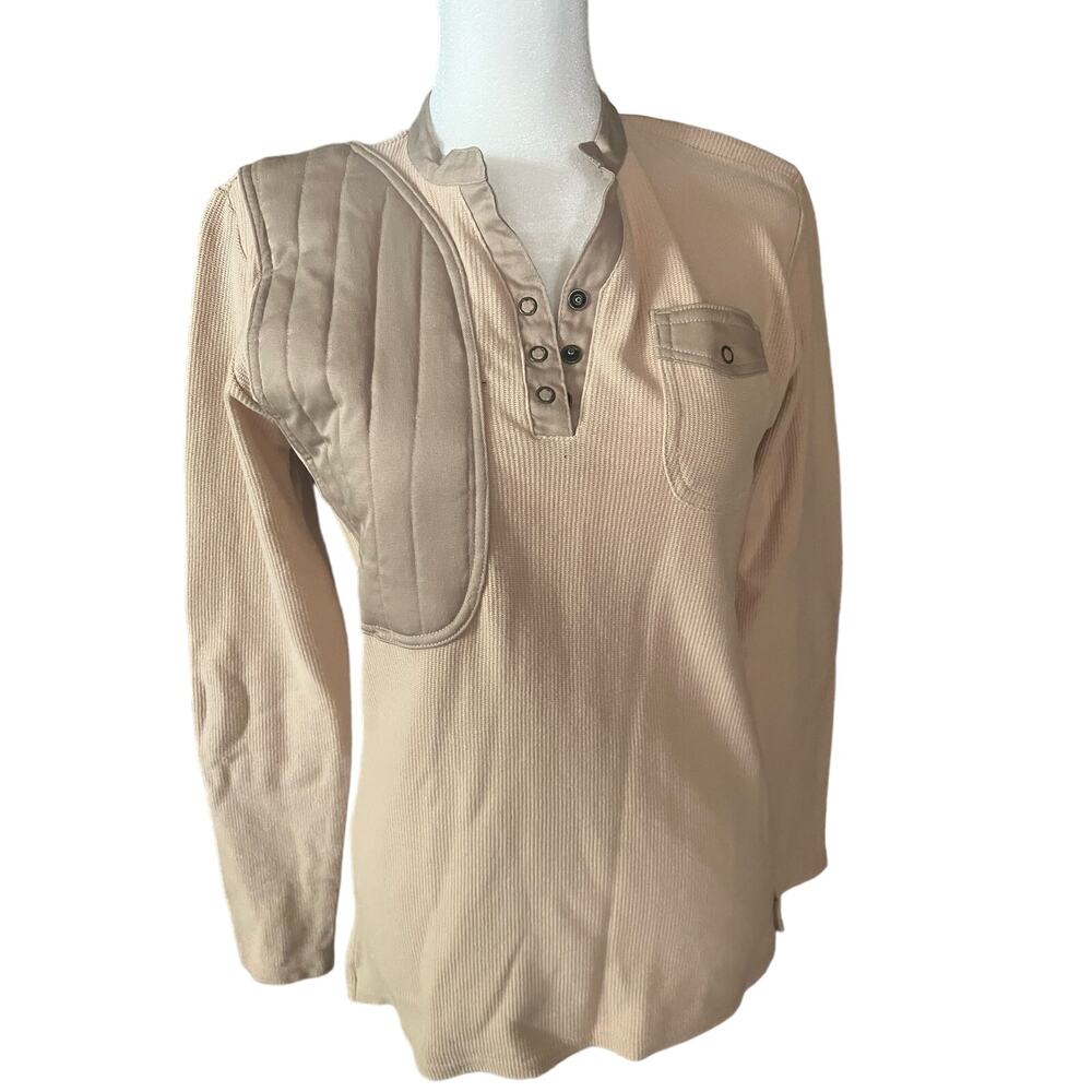 SHE Outdoor Apparel Shirt Long Sleeve Size S 
Color Khaki MSRP $45 NWT